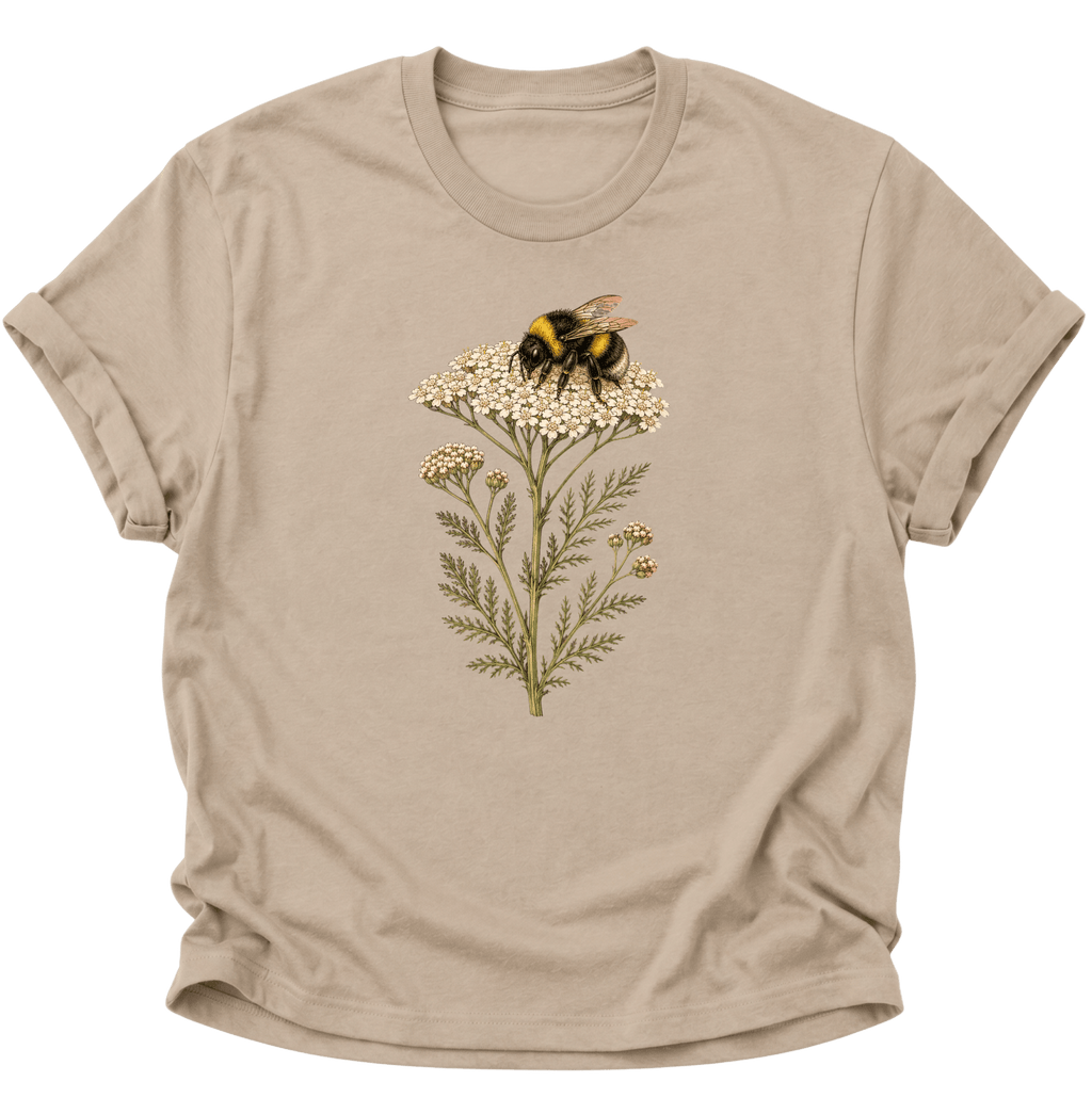 Biene mit Schafgarbe Unisex T-Shirt Gelb - PINE & RIVER