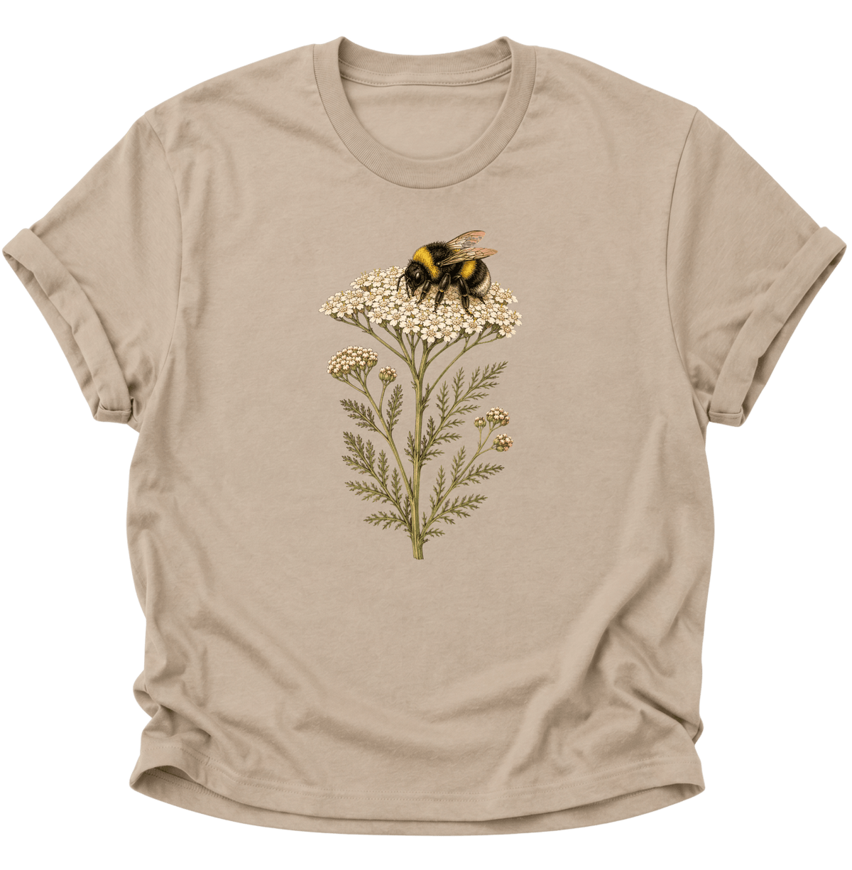 Biene mit Schafgarbe Unisex T-Shirt Gelb - PINE & RIVER