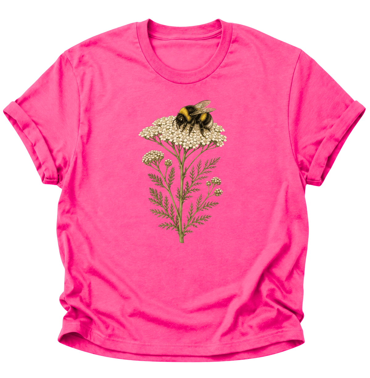 Biene mit Schafgarbe Unisex T-Shirt Heliconia - PINE & RIVER