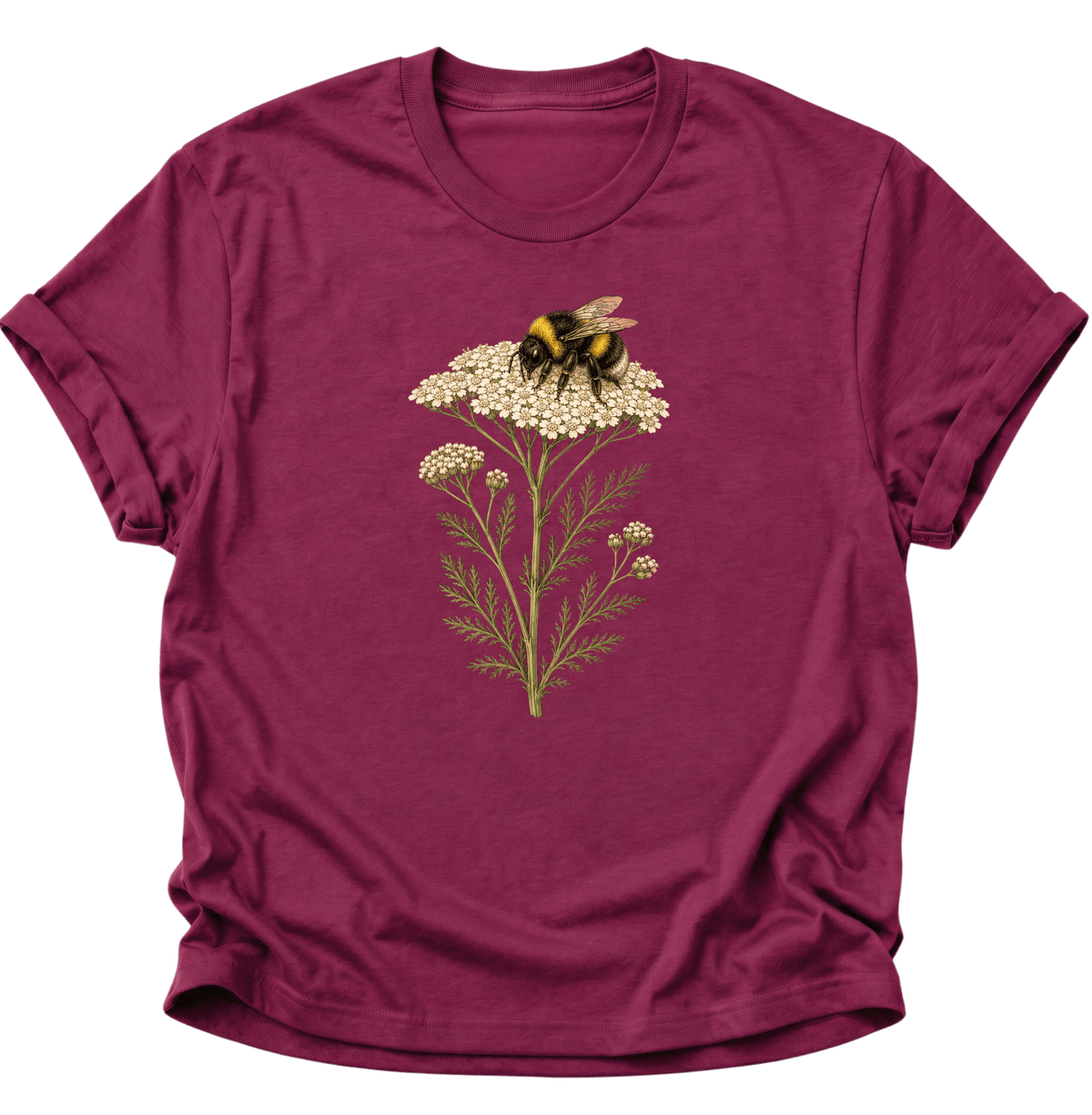 Biene mit Schafgarbe Unisex T-Shirt Cardinal Red - PINE & RIVER