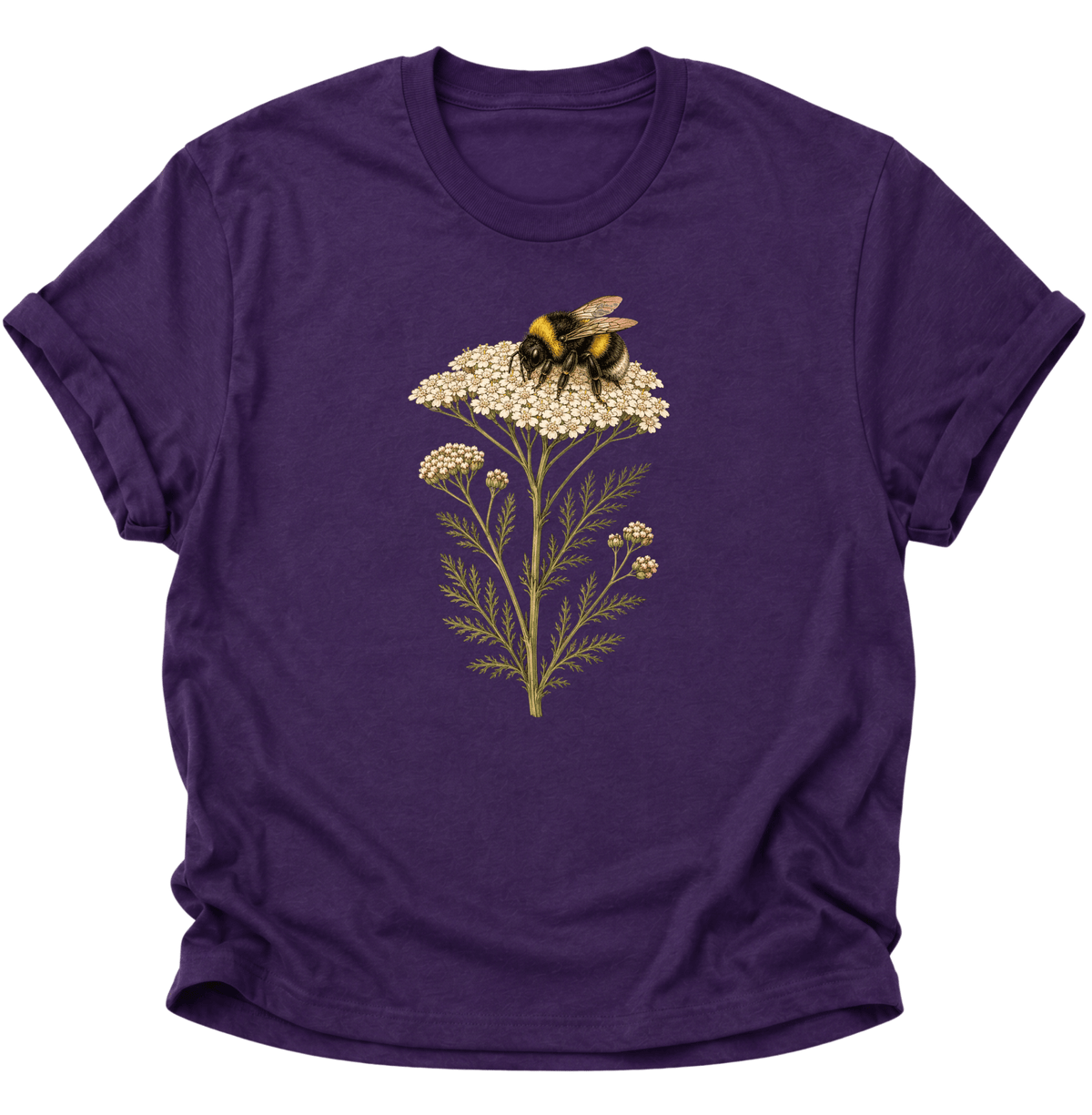 Biene mit Schafgarbe Unisex T-Shirt Purple - PINE & RIVER
