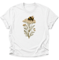 Biene mit Schafgarbe Unisex T-Shirt Weiß - PINE & RIVER