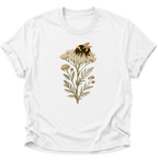 Biene mit Schafgarbe Unisex T-Shirt Weiß - PINE & RIVER