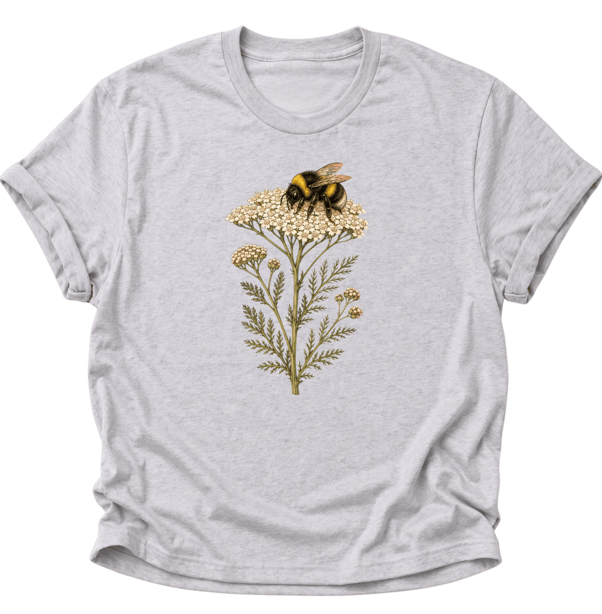 Biene mit Schafgarbe Unisex T-Shirt Ash Grey - PINE & RIVER