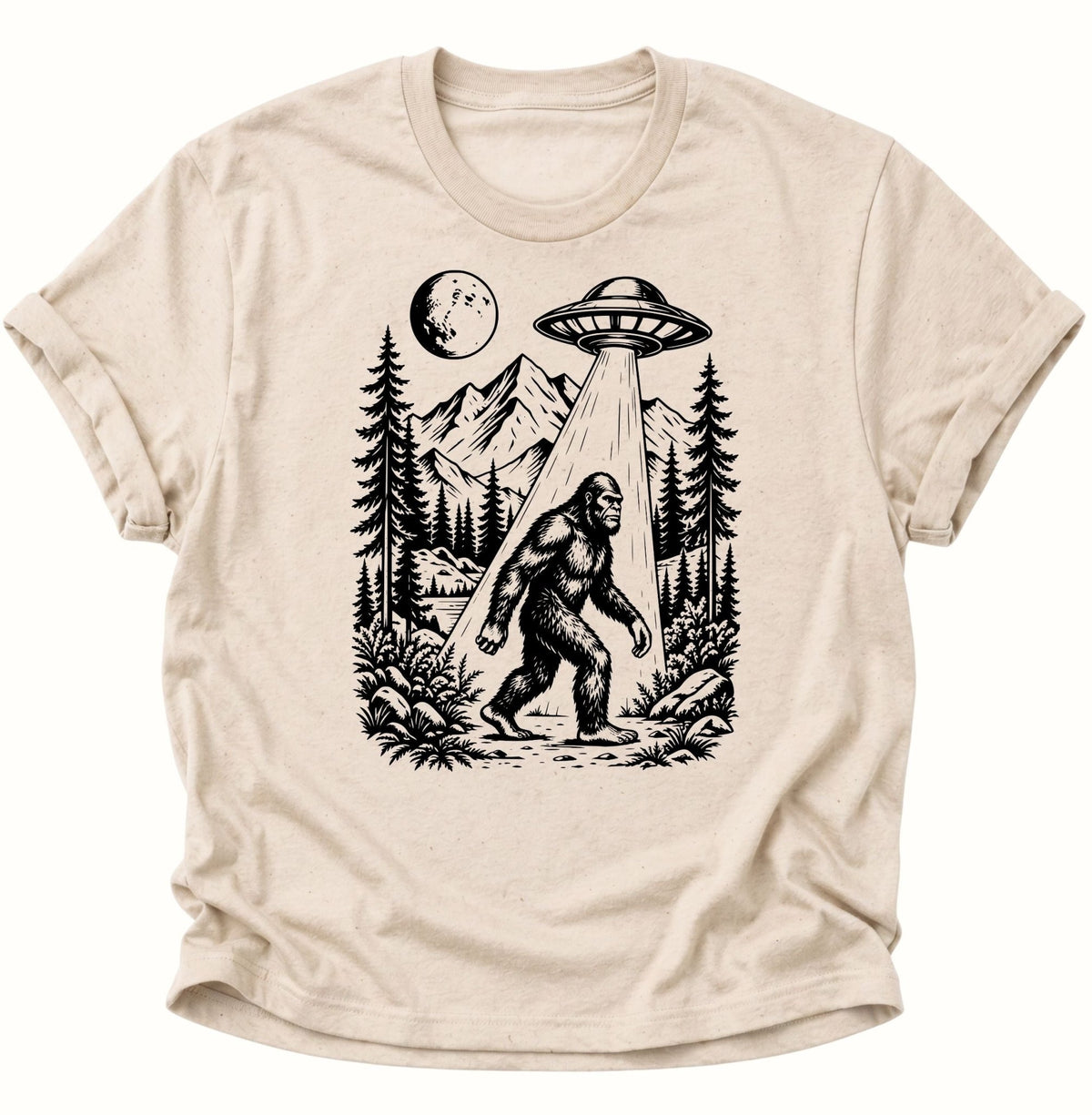 Bigfoot UFO Sasquatch Unisex T-Shirt Nature - PINE & RIVER
