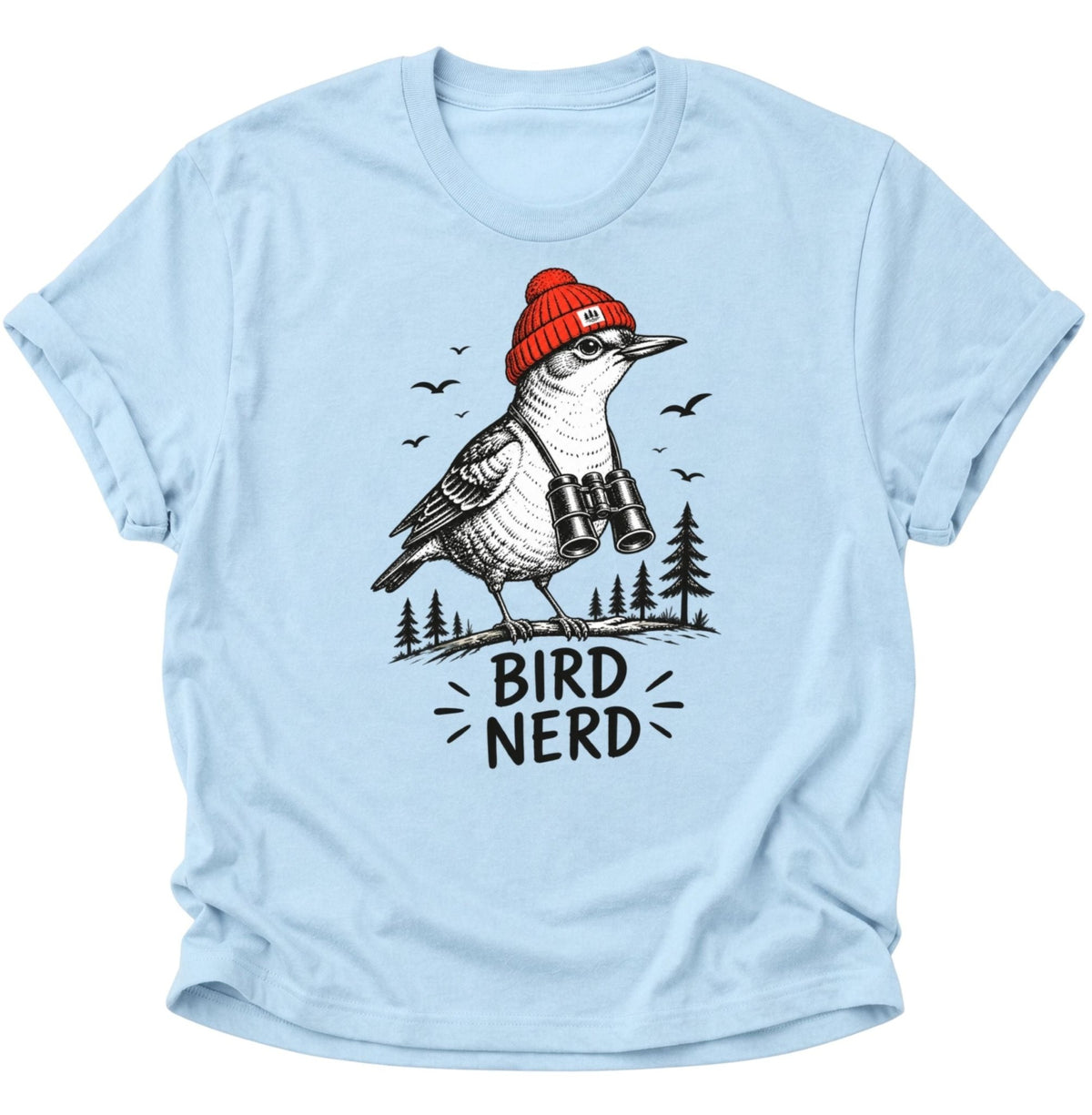 Bird Nerd Birdwatching Unisex T-Shirt Light Blue - PINE & RIVER
