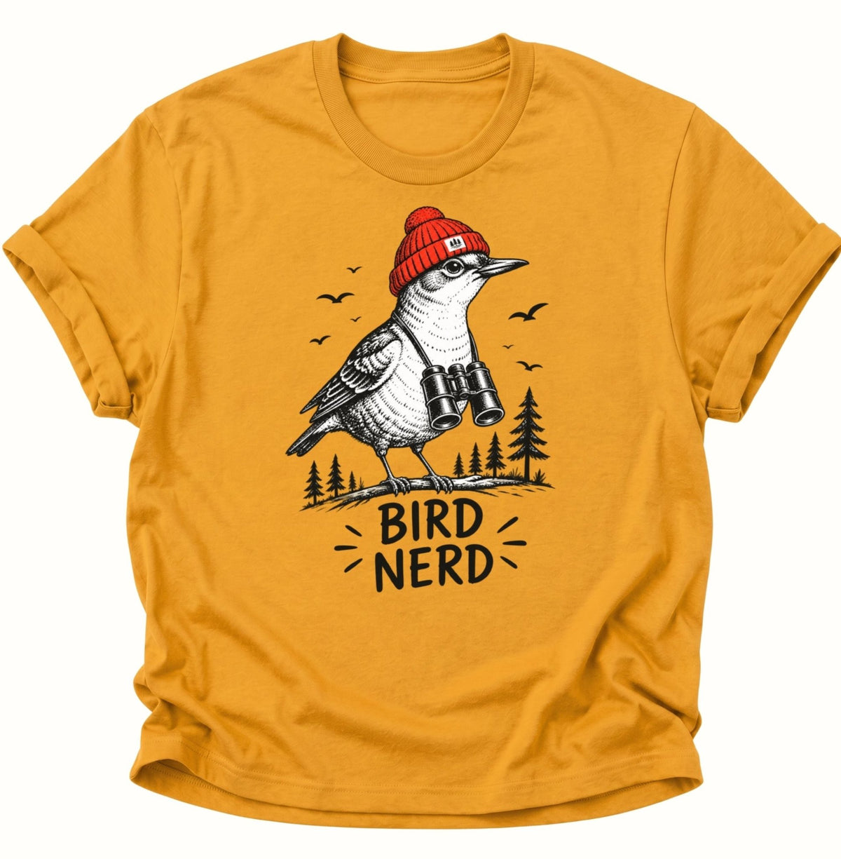 Bird Nerd Birdwatching Unisex T-Shirt Gelb - PINE & RIVER
