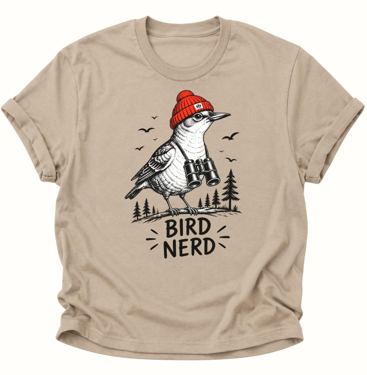 Bird Nerd Birdwatching Unisex T-Shirt Sand - PINE & RIVER