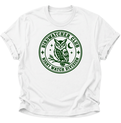 Birdwatcher Club Eule Unisex T-Shirt Weiß - PINE & RIVER
