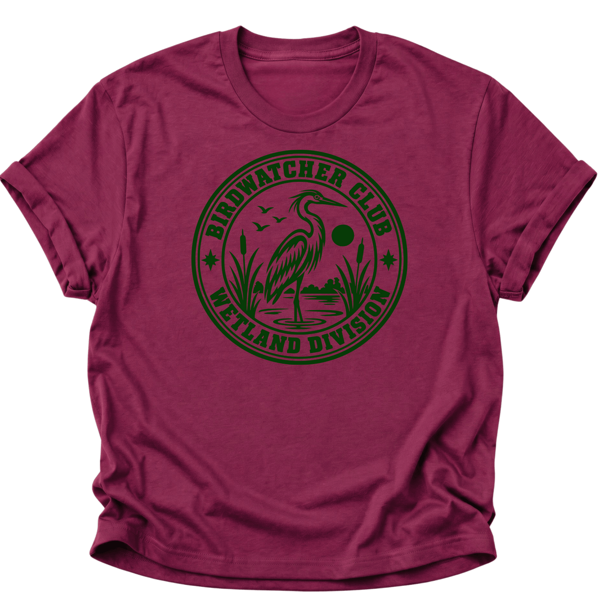 Birdwatcher Club Reiher Unisex T-Shirt Cardinal Red - PINE & RIVER