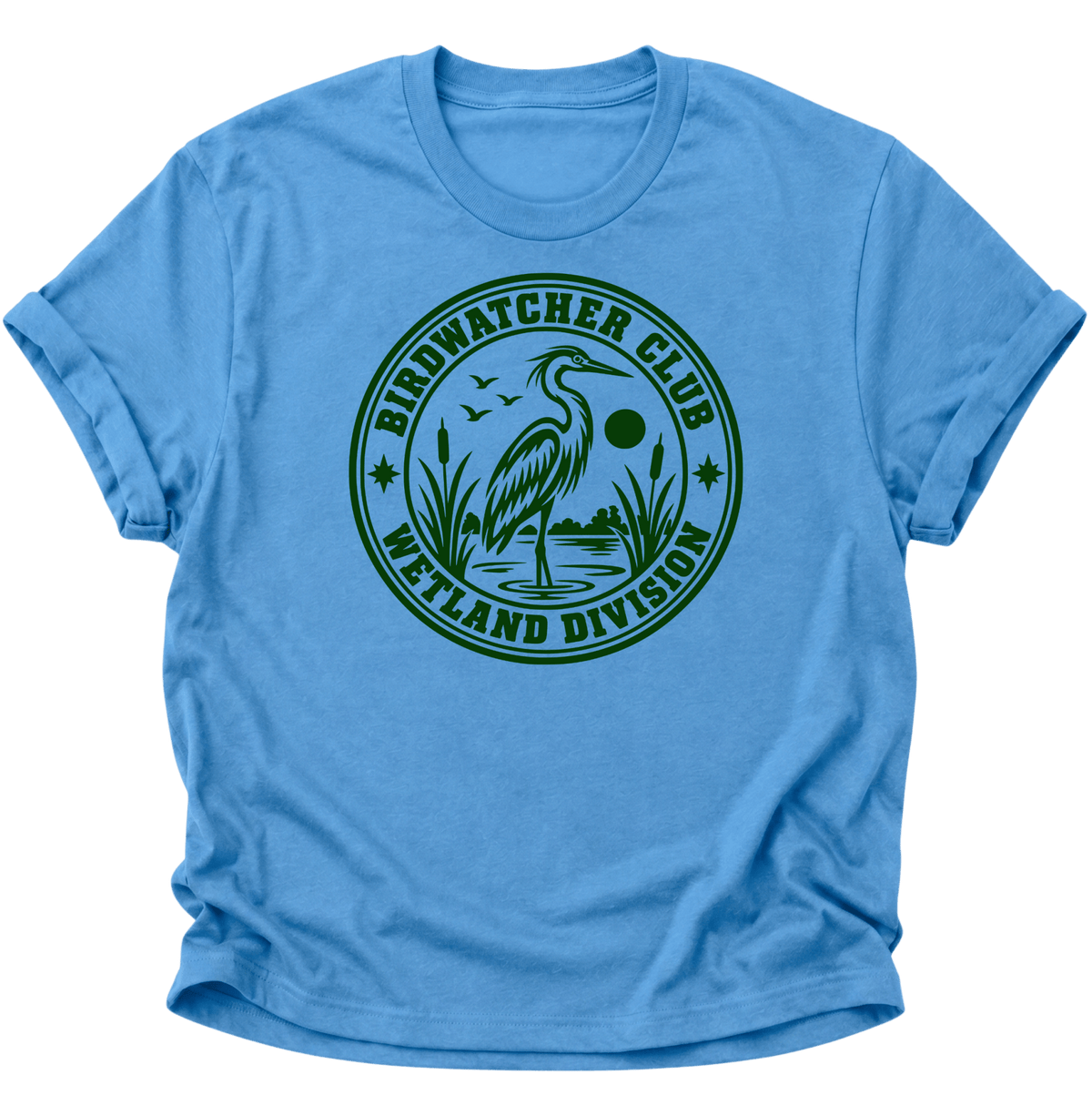 Birdwatcher Club Reiher Unisex T-Shirt Carolina Blue - PINE & RIVER