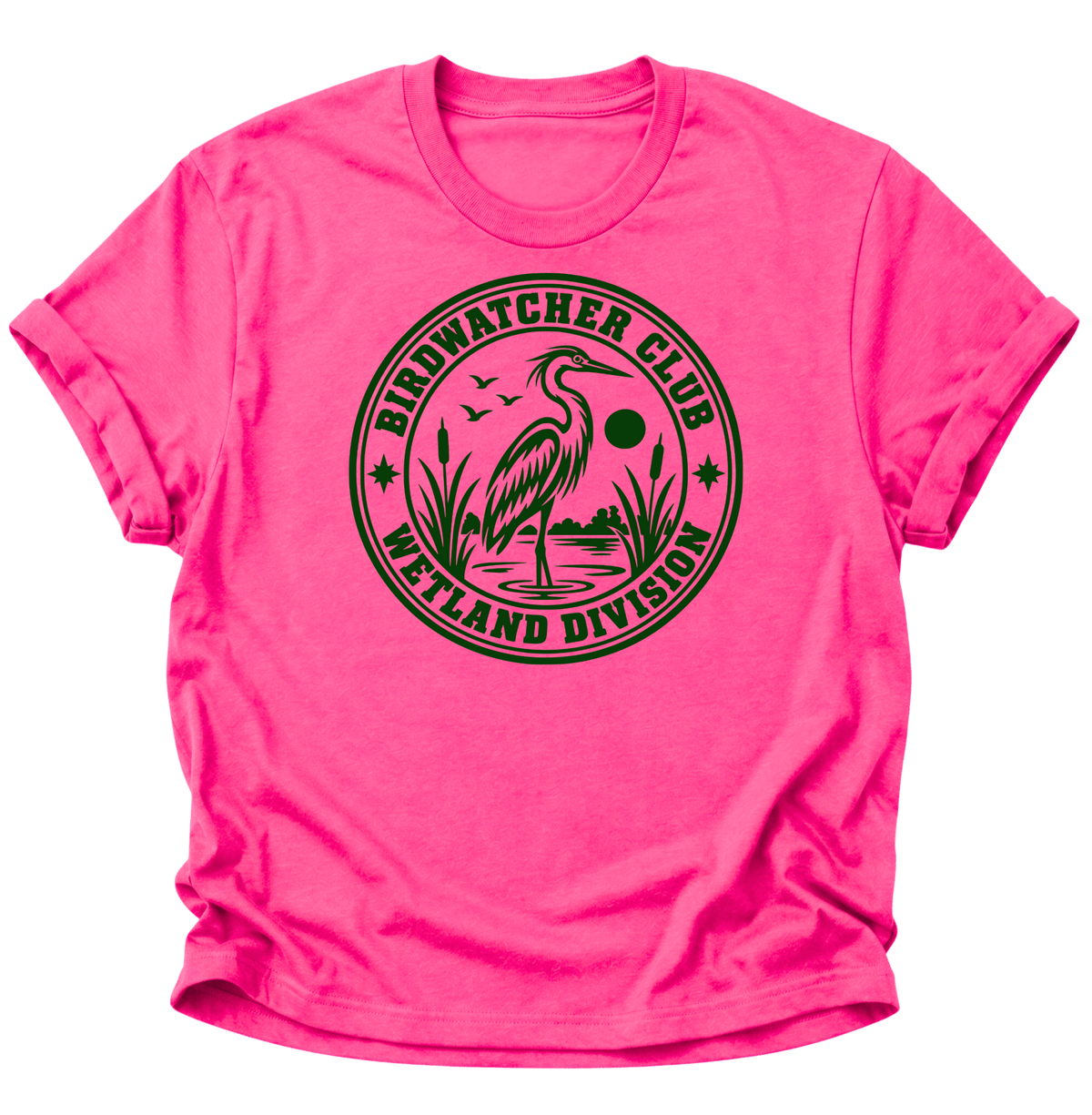 Birdwatcher Club Reiher Unisex T-Shirt Heliconia - PINE & RIVER