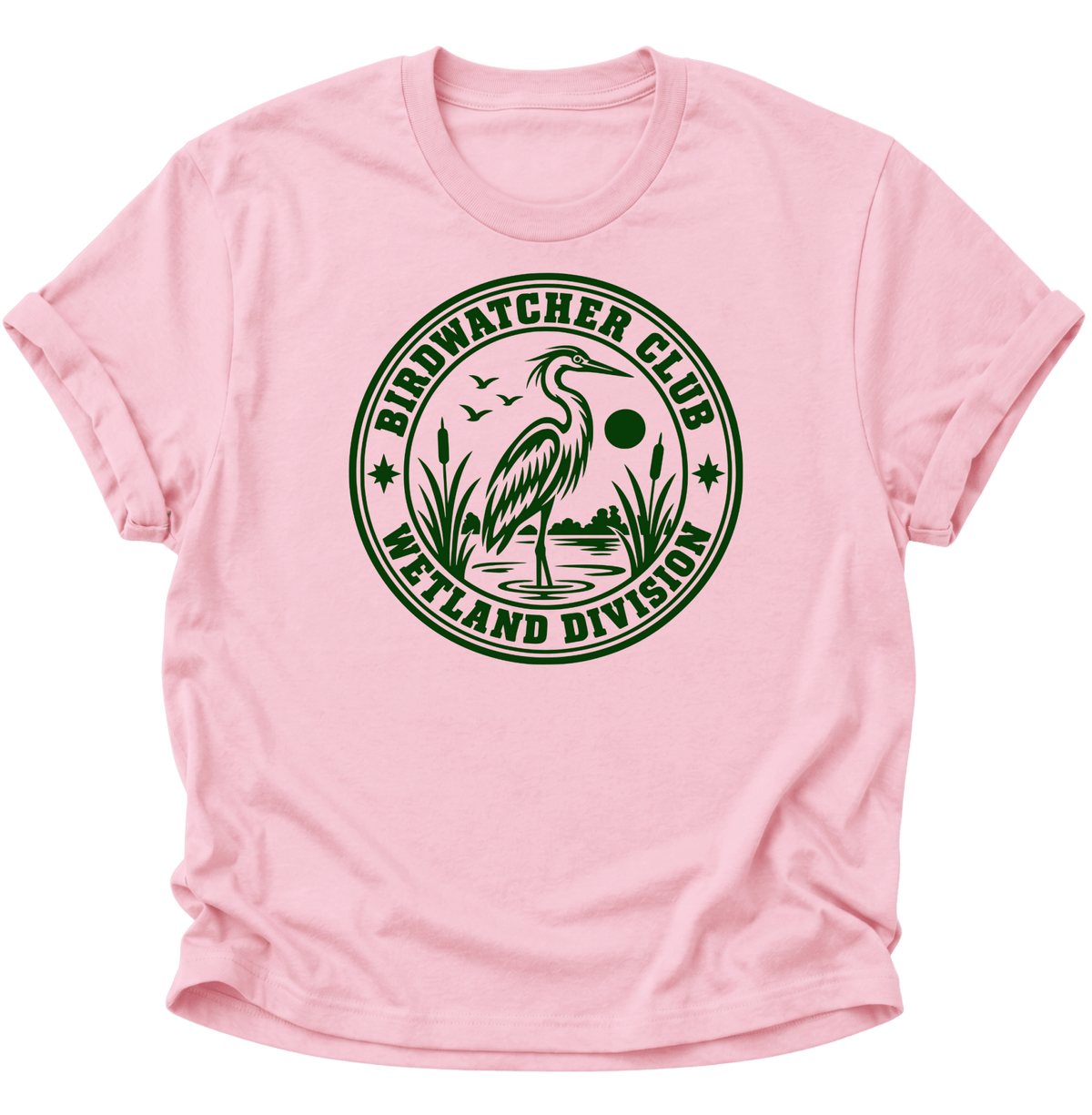 Birdwatcher Club Reiher Unisex T-Shirt Light Pink - PINE & RIVER