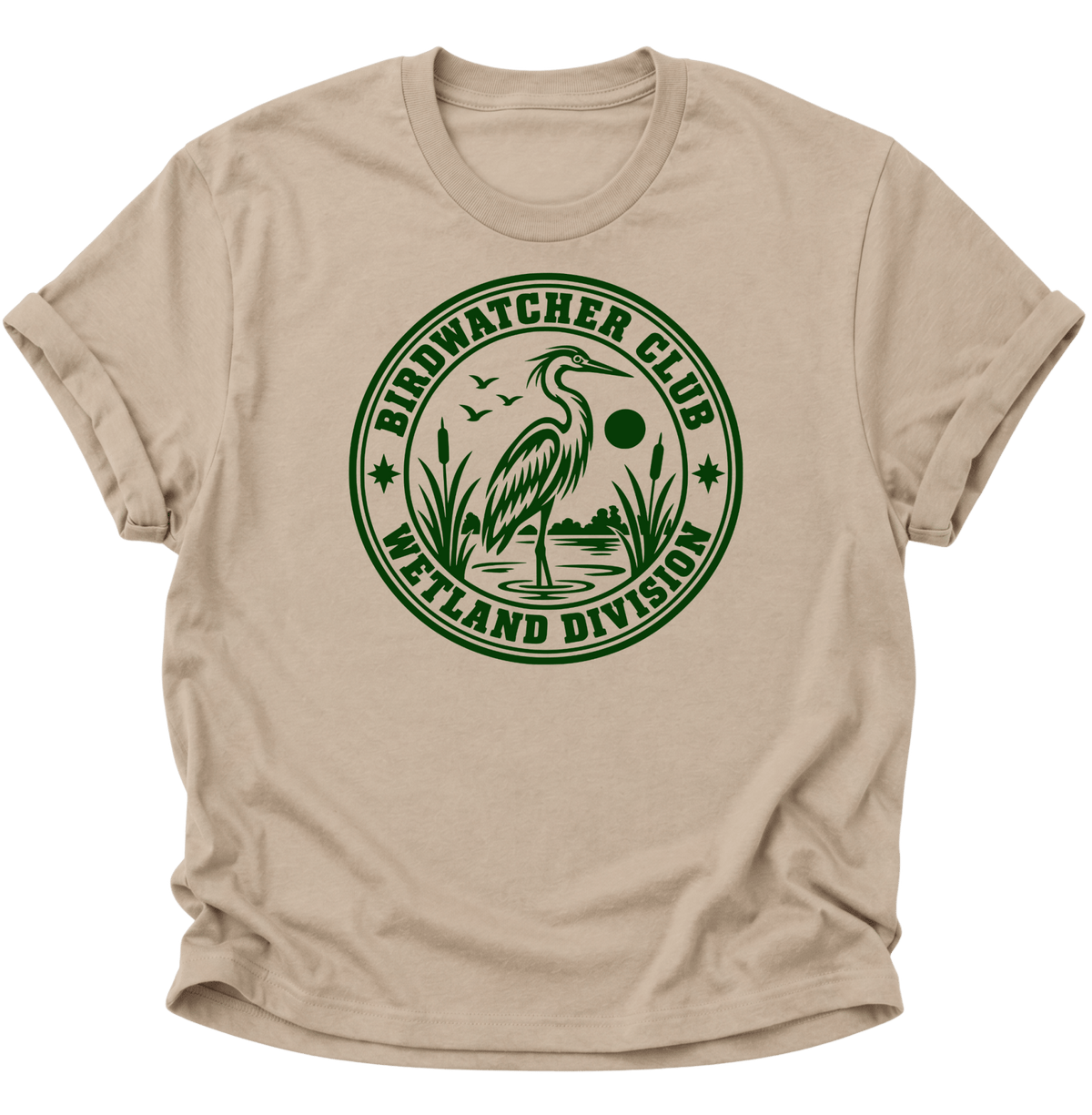Birdwatcher Club Reiher Unisex T-Shirt Sand - PINE & RIVER