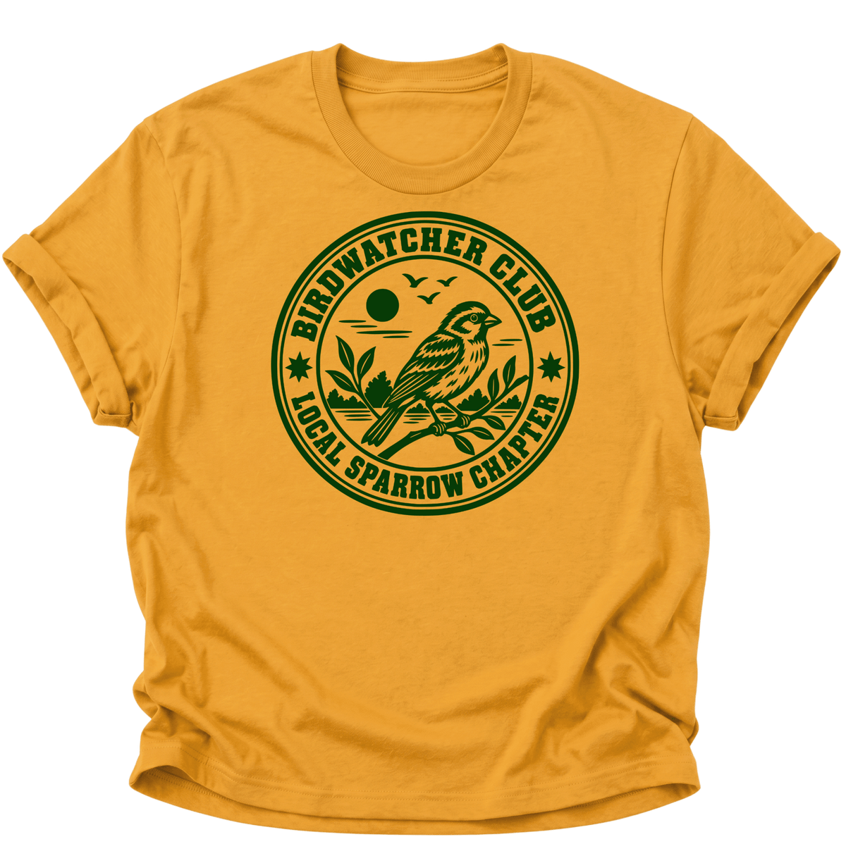 Birdwatcher Club Spatz Unisex T-Shirt Gelb - PINE & RIVER