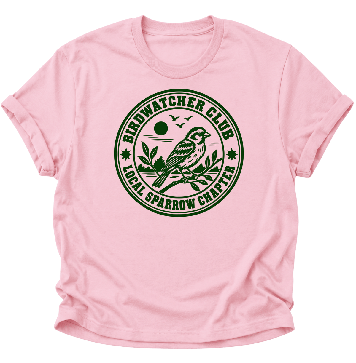 Birdwatcher Club Spatz Unisex T-Shirt Light Pink - PINE & RIVER