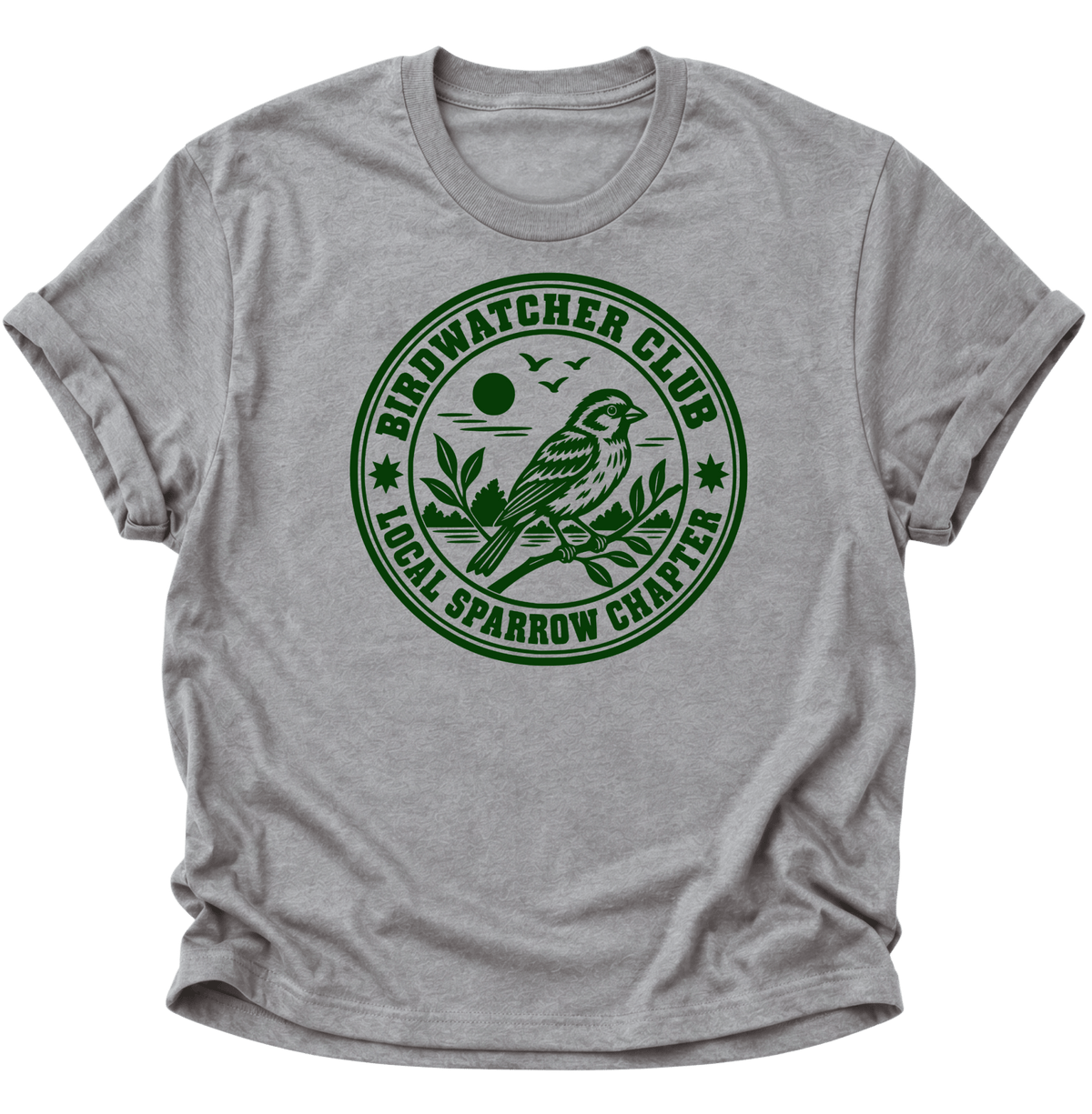 Birdwatcher Club Spatz Unisex T-Shirt Sport Grey - PINE & RIVER
