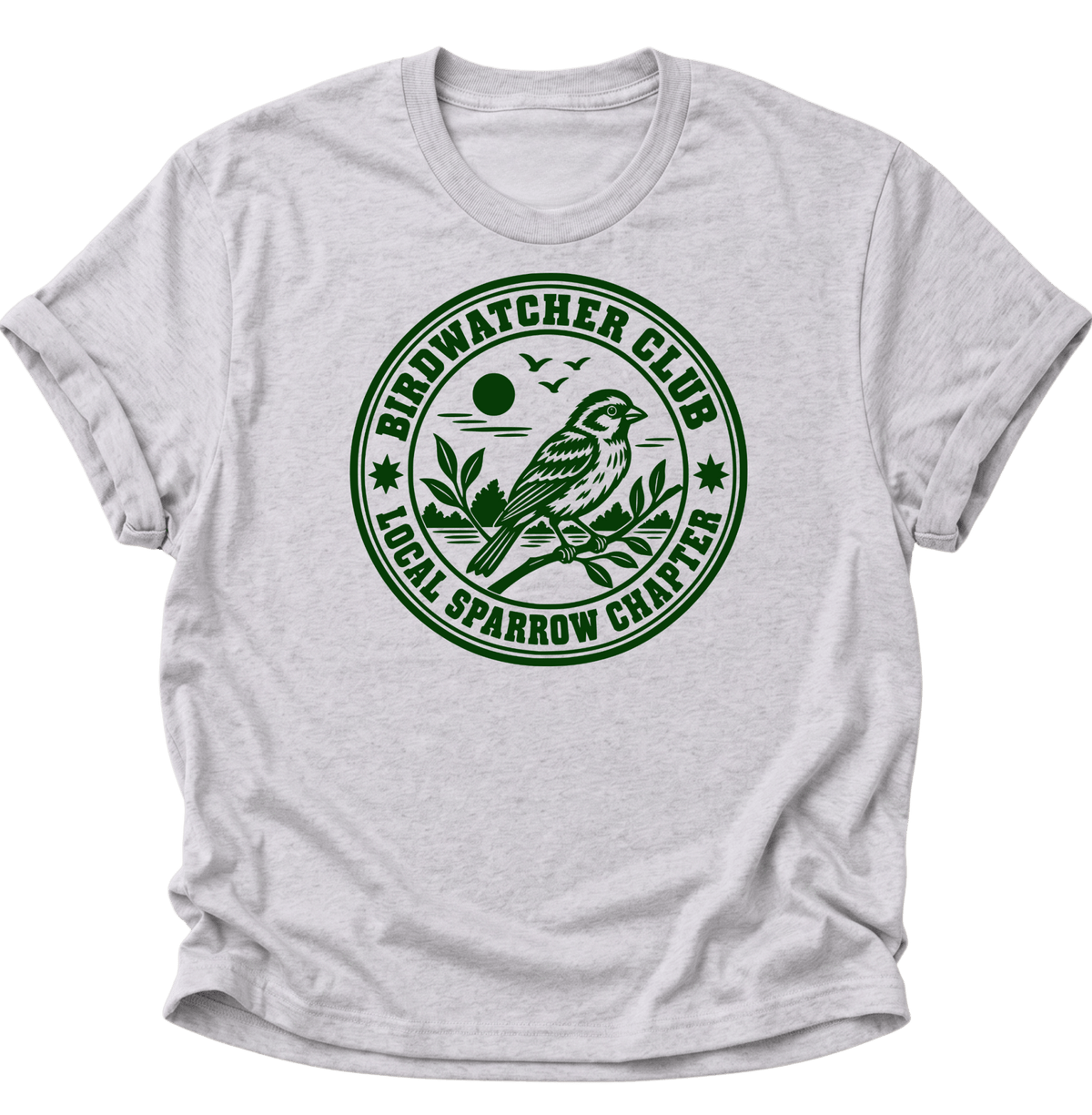 Birdwatcher Club Spatz Unisex T-Shirt Ash Grey - PINE & RIVER