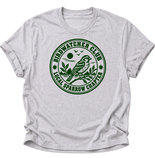 Birdwatcher Club Spatz Unisex T-Shirt Ash Grey - PINE & RIVER