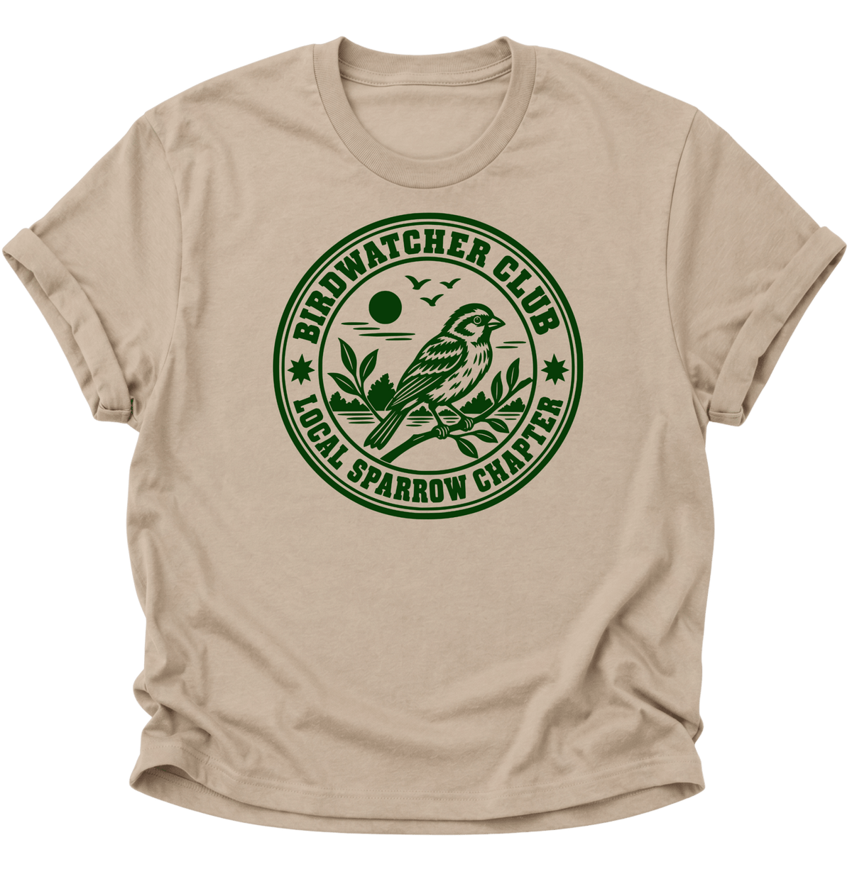 Birdwatcher Club Spatz Unisex T-Shirt Sand - PINE & RIVER