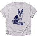 Boston Terrier auf Skateboard Unisex T-Shirt Ash Grey - PINE & RIVER