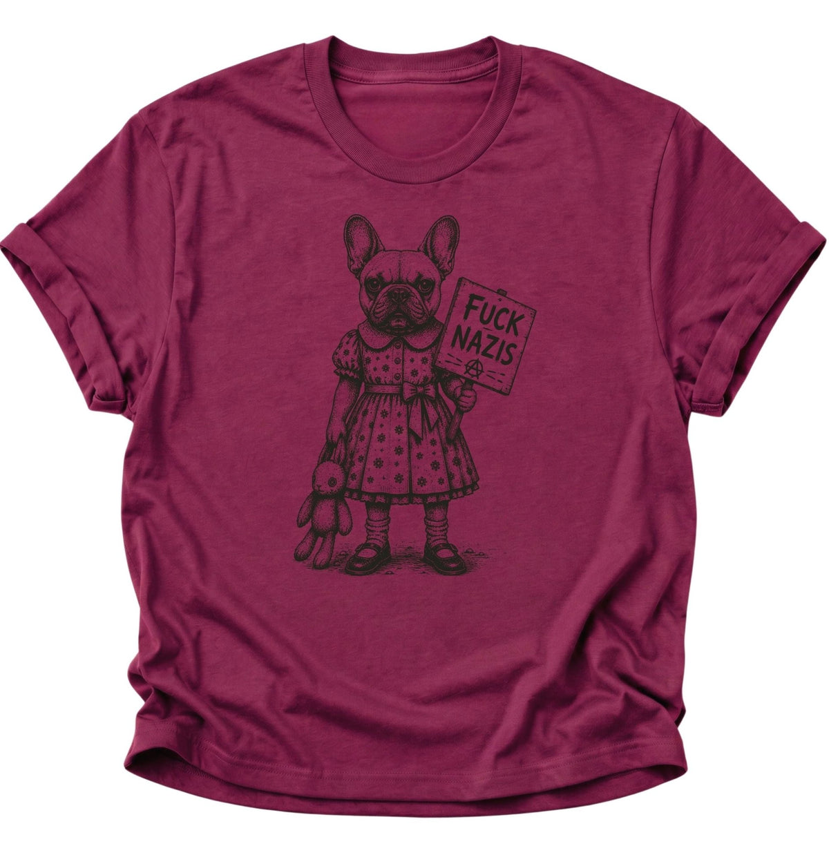 Bulldogge gegen Rechts Unisex T-Shirt Cardinal Red - PINE & RIVER