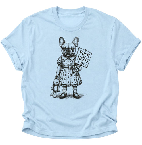 Bulldogge gegen Rechts Unisex T-Shirt Light Blue - PINE & RIVER