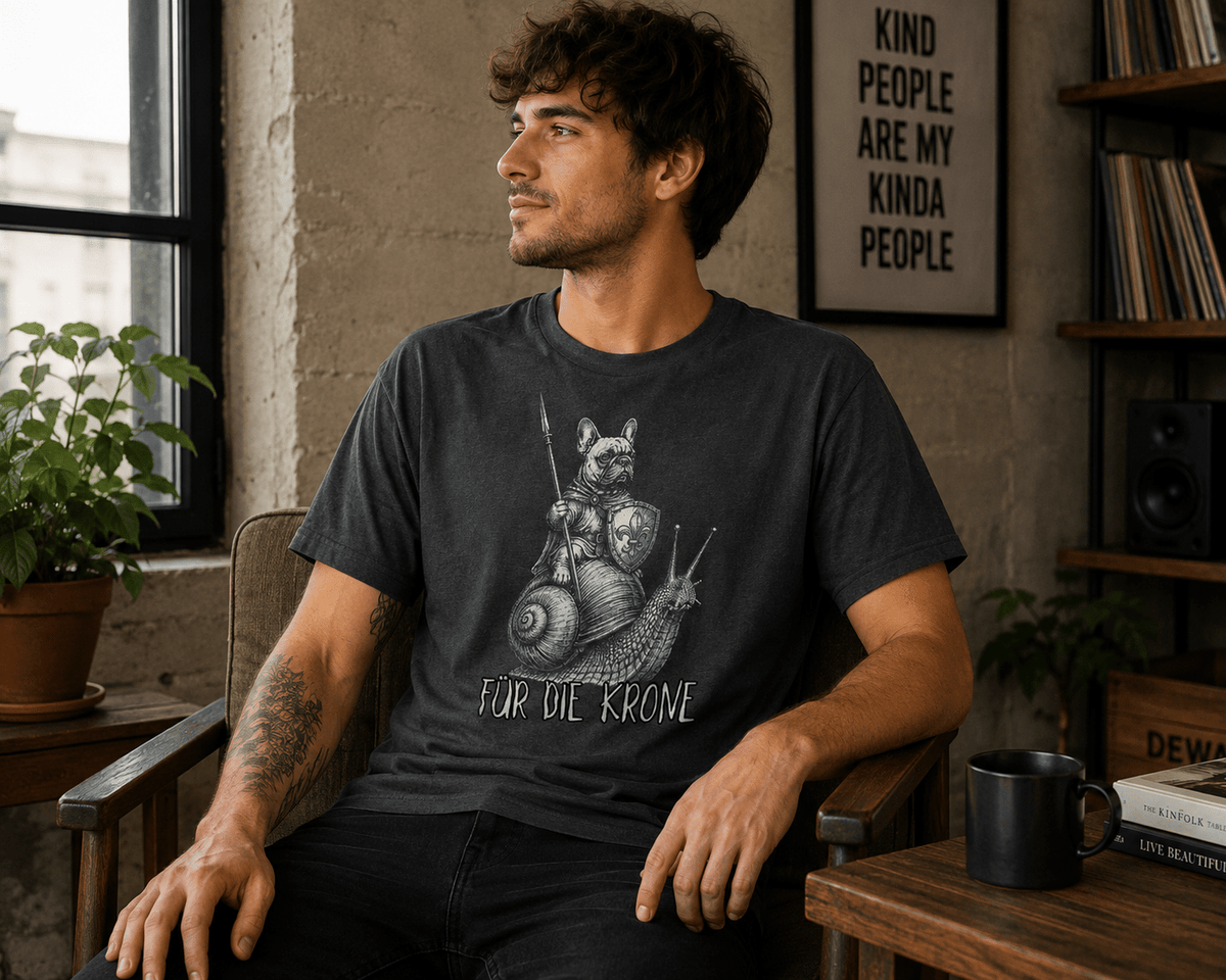 Bulldoggenritter auf Schnecke Unisex T-Shirt Light Pink - PINE & RIVER
