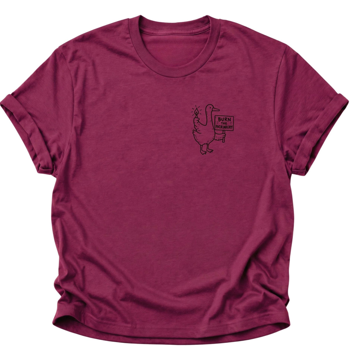 Burn the Patriarchy Ente Unisex T-Shirt Cardinal Red - PINE & RIVER