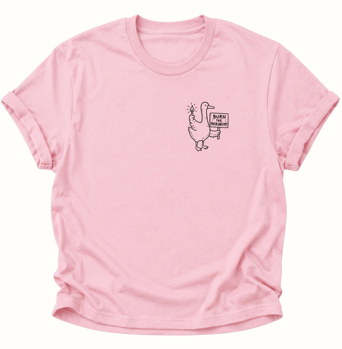 Burn the Patriarchy Ente Unisex T-Shirt Light Pink - PINE & RIVER