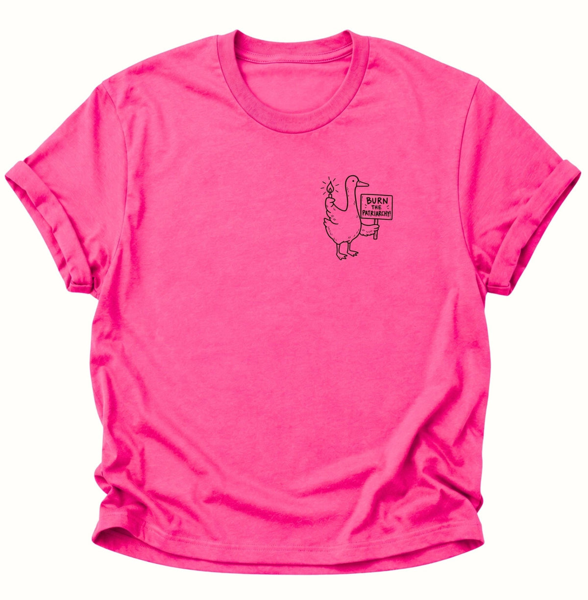 Burn the Patriarchy Ente Unisex T-Shirt Heliconia - PINE & RIVER