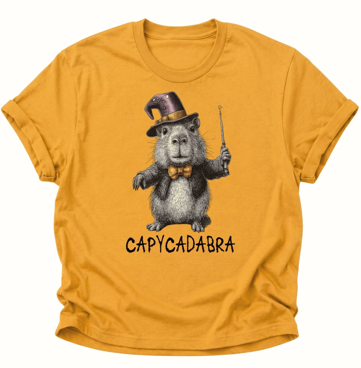 Capycadabra Zauberer-Capybara Unisex T-Shirt Gelb - PINE & RIVER