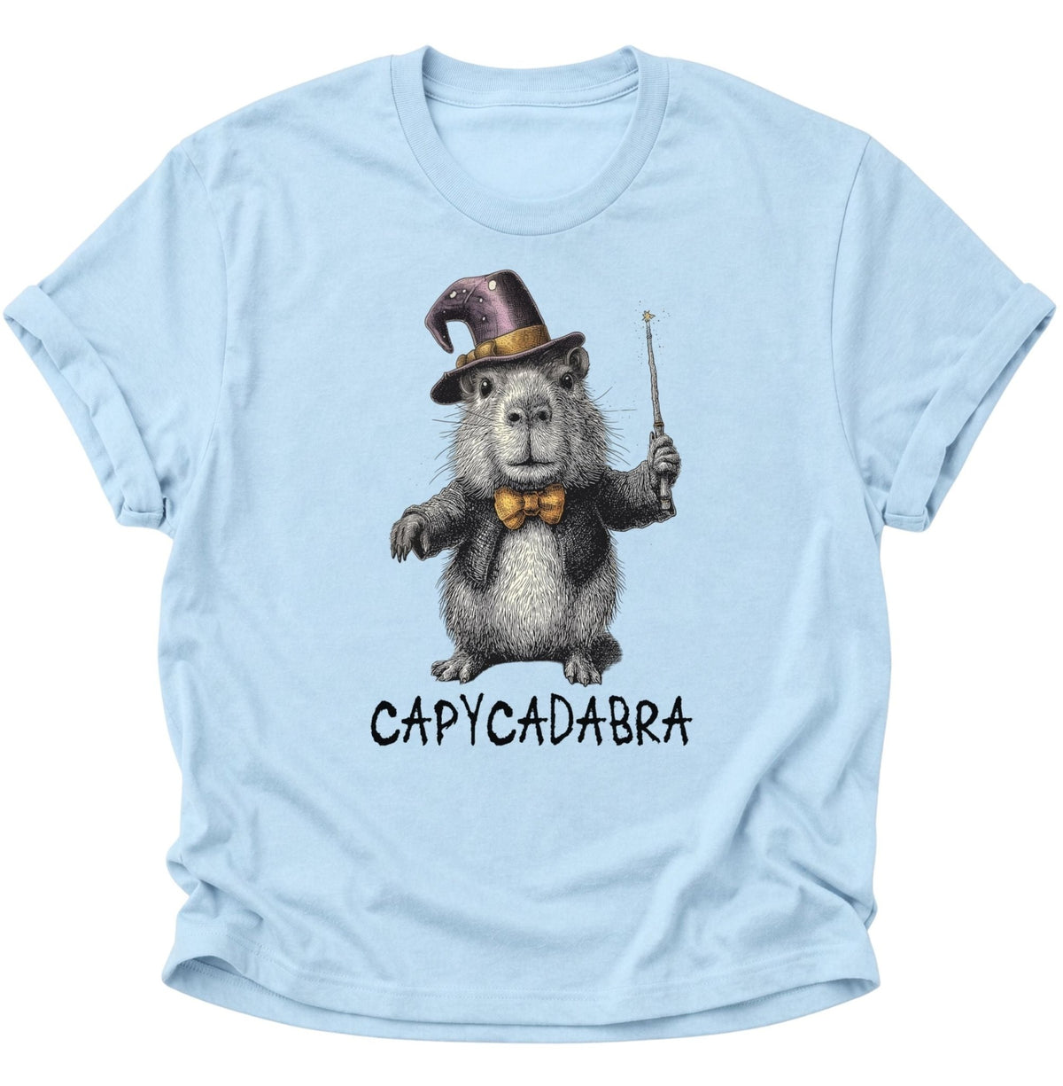 Capycadabra Zauberer-Capybara Unisex T-Shirt Light Blue - PINE & RIVER