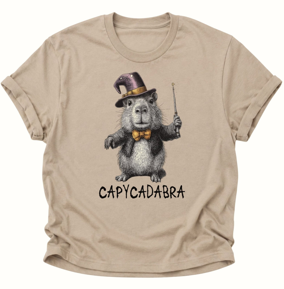 Capycadabra Zauberer-Capybara Unisex T-Shirt Sand - PINE & RIVER