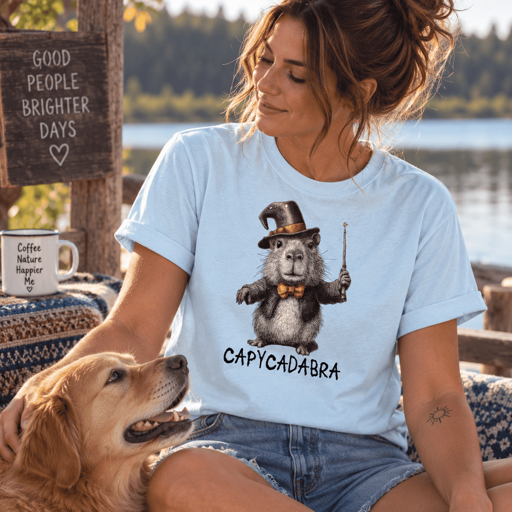 Capycadabra Zauberer-Capybara Unisex T-Shirt Gelb - PINE & RIVER