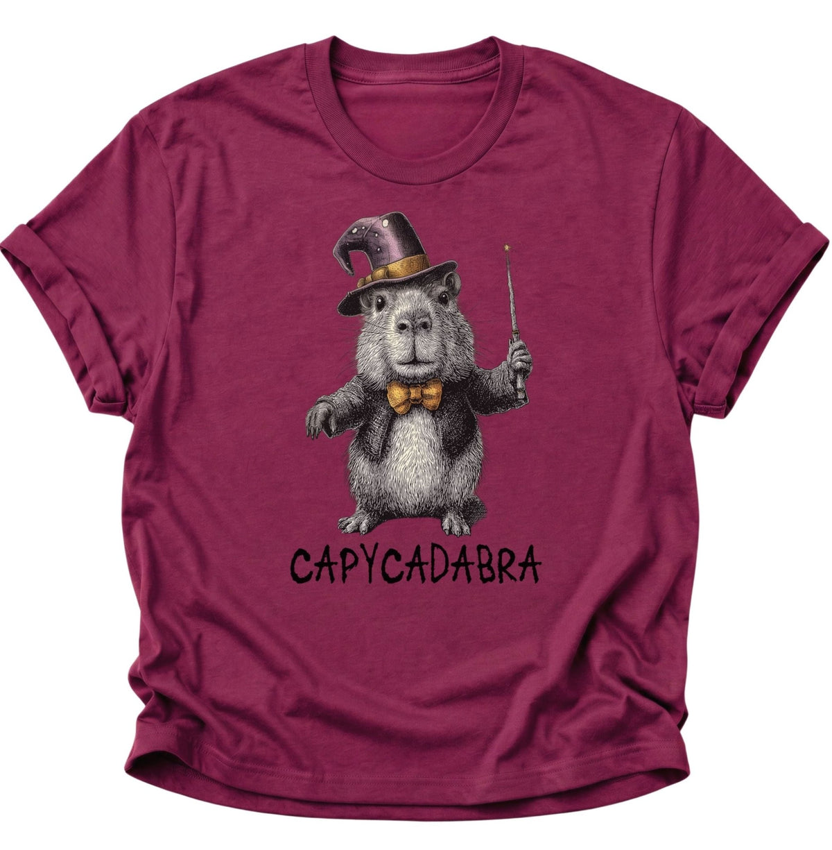 Capycadabra Zauberer-Capybara Unisex T-Shirt Cardinal Red - PINE & RIVER