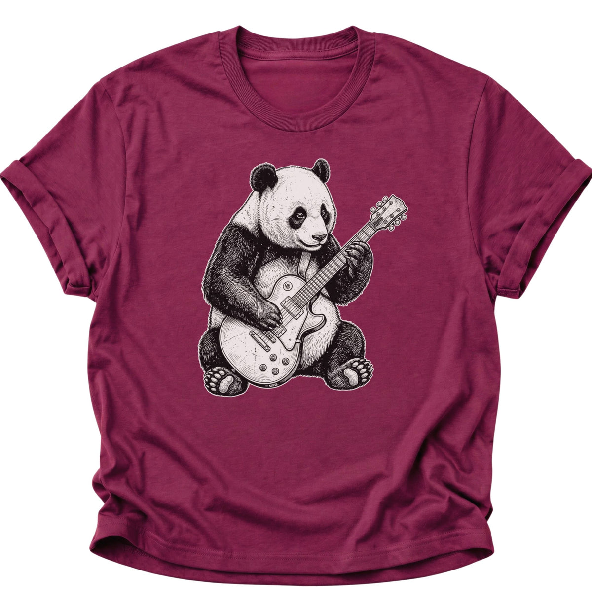 Panda E-Gitarre Unisex T-Shirt Cardinal Red - PINE & RIVER