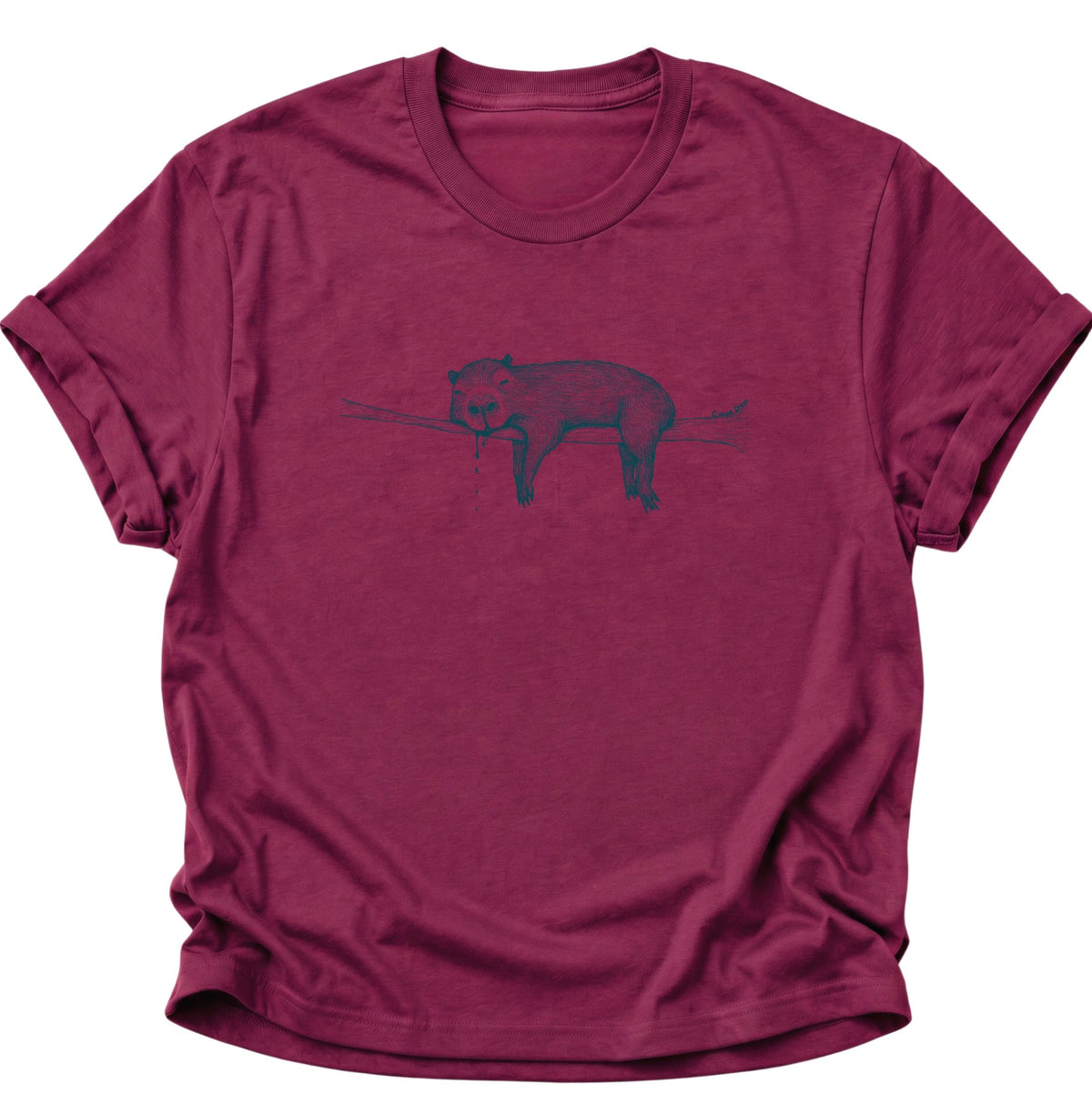 Faules Capybara Carpe Diem Unisex T-Shirt Cardinal Red - PINE & RIVER