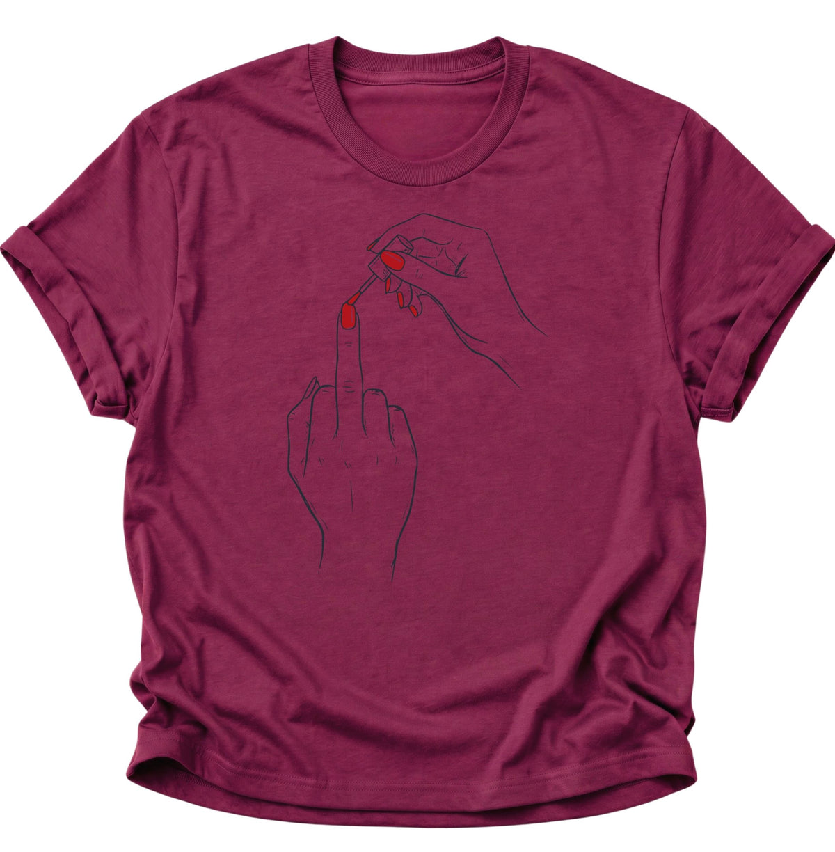 Nagellack Mittelfinger Unisex T-Shirt Cardinal Red - PINE & RIVER