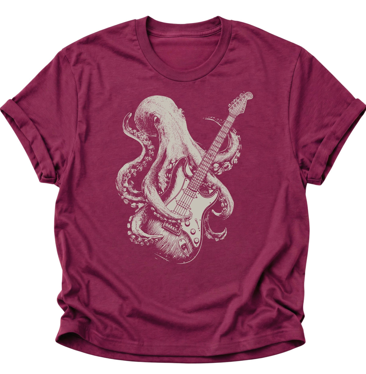 Kraken E-Gitarre Unisex T-Shirt Cardinal Red - PINE & RIVER