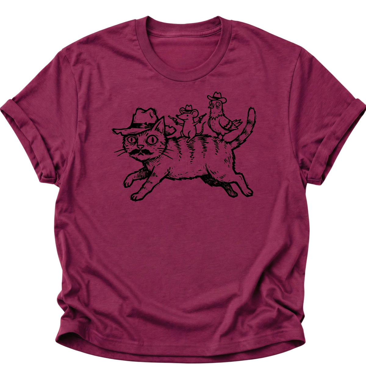 Crazy Katzen Gang Unisex T-Shirt Cardinal Red - PINE & RIVER