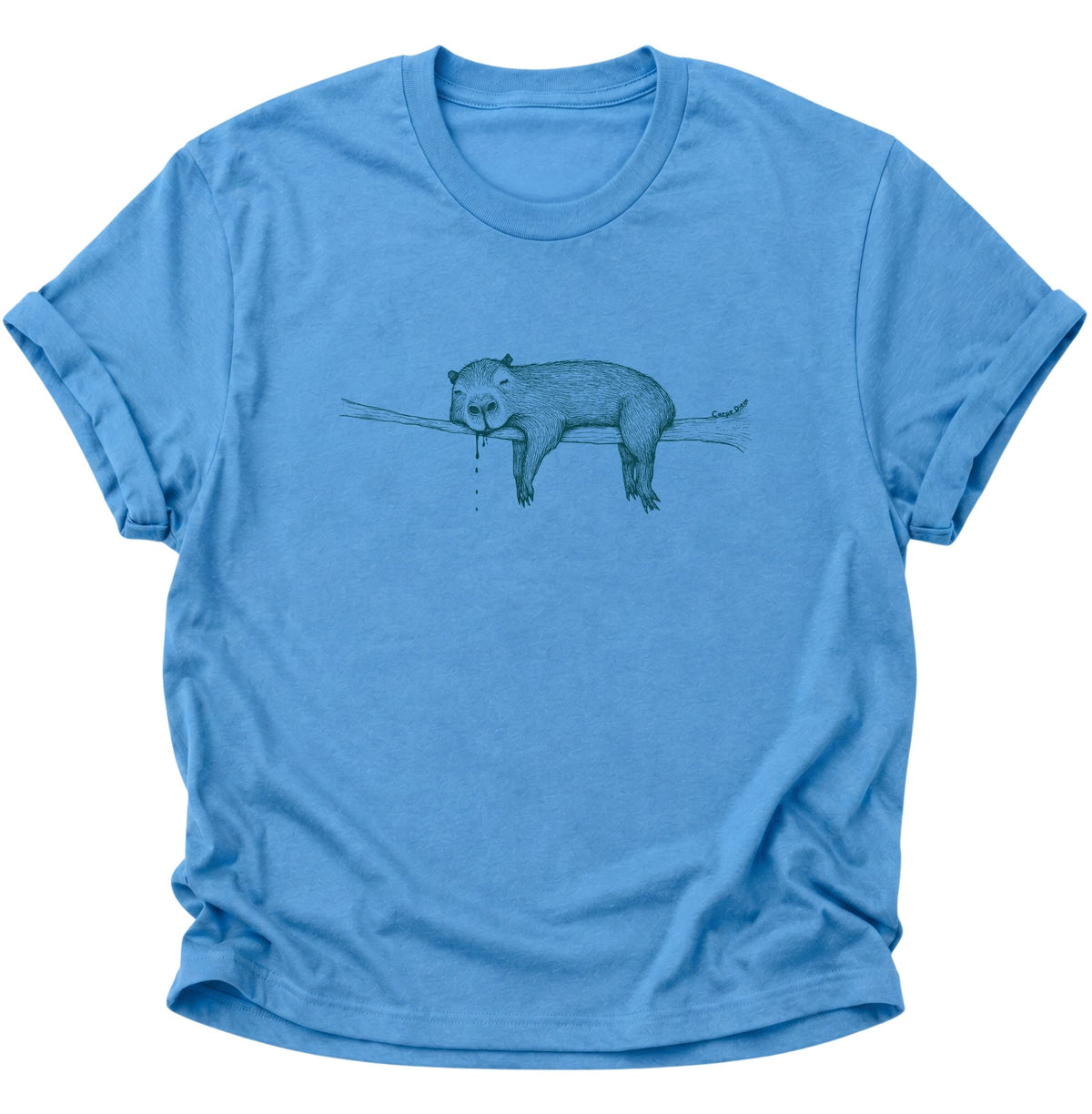 Faules Capybara Carpe Diem Unisex T-Shirt Carolina Blue - PINE & RIVER
