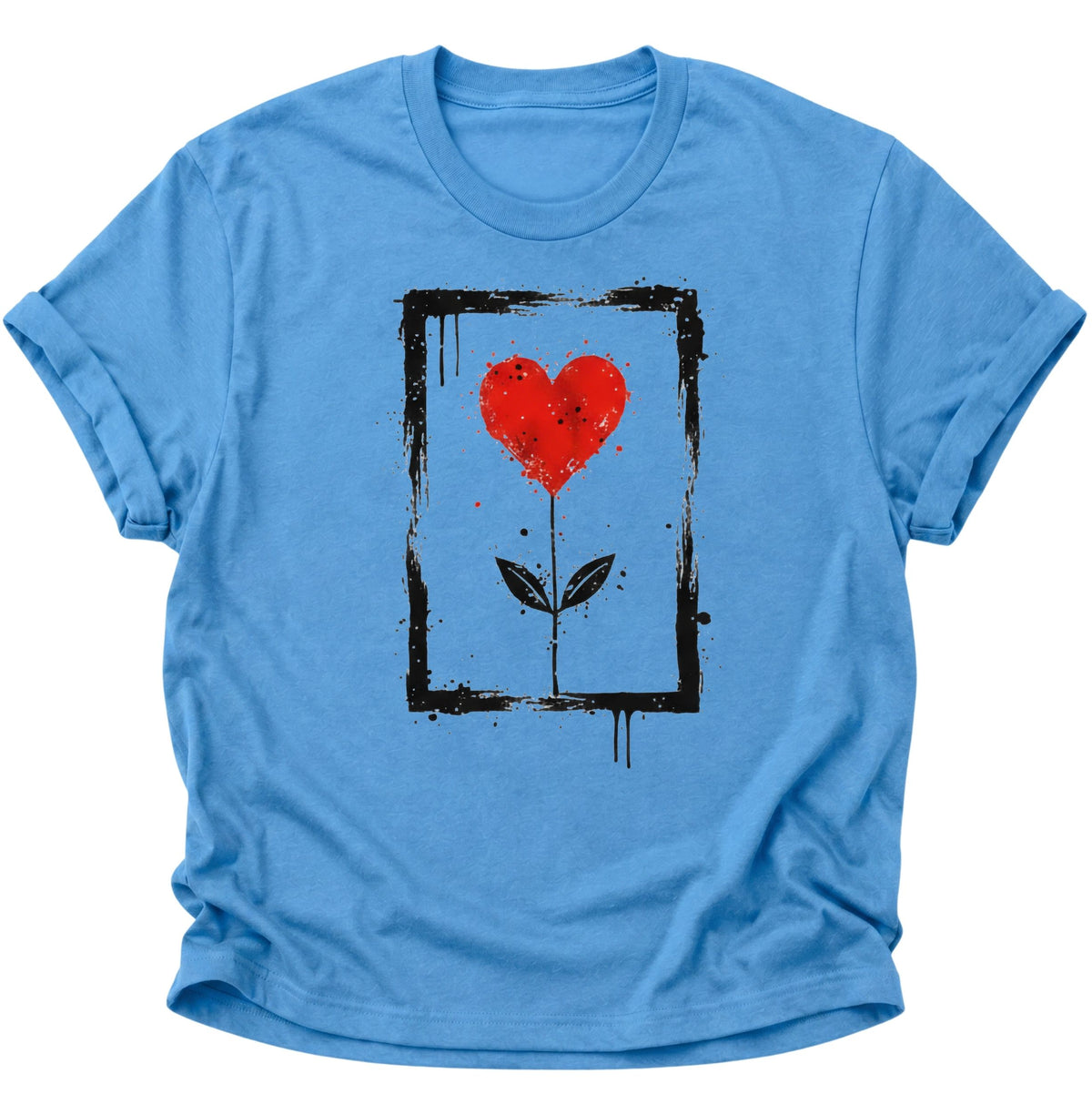 Herz Blume Unisex T-Shirt Carolina Blue - PINE & RIVER