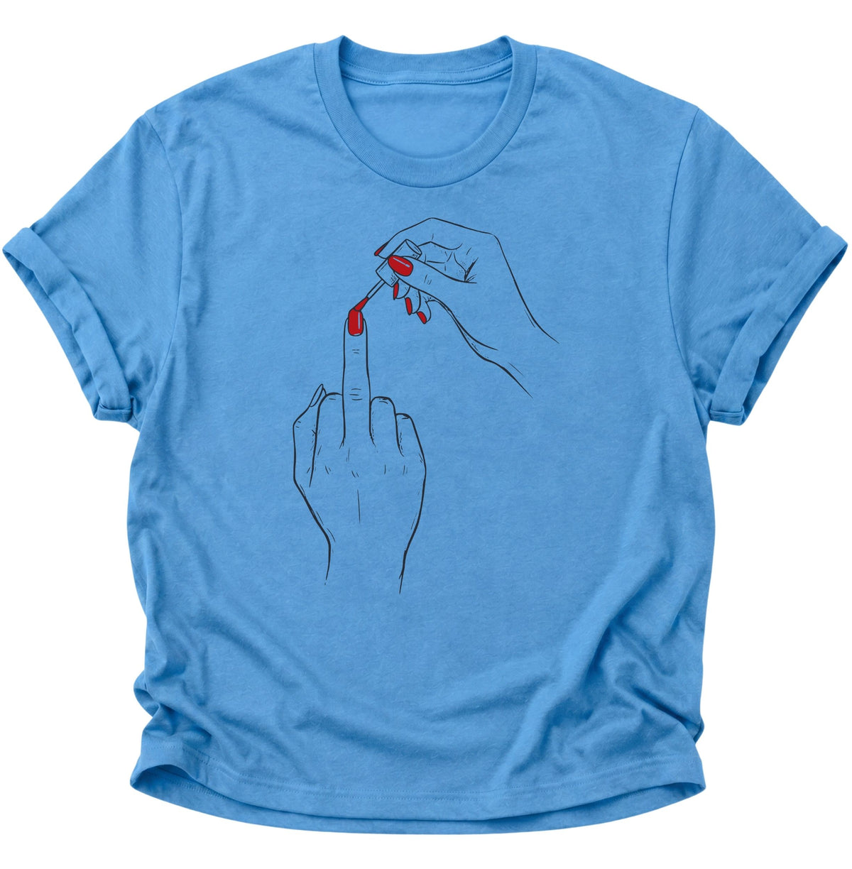 Nagellack Mittelfinger Unisex T-Shirt Carolina Blue - PINE & RIVER