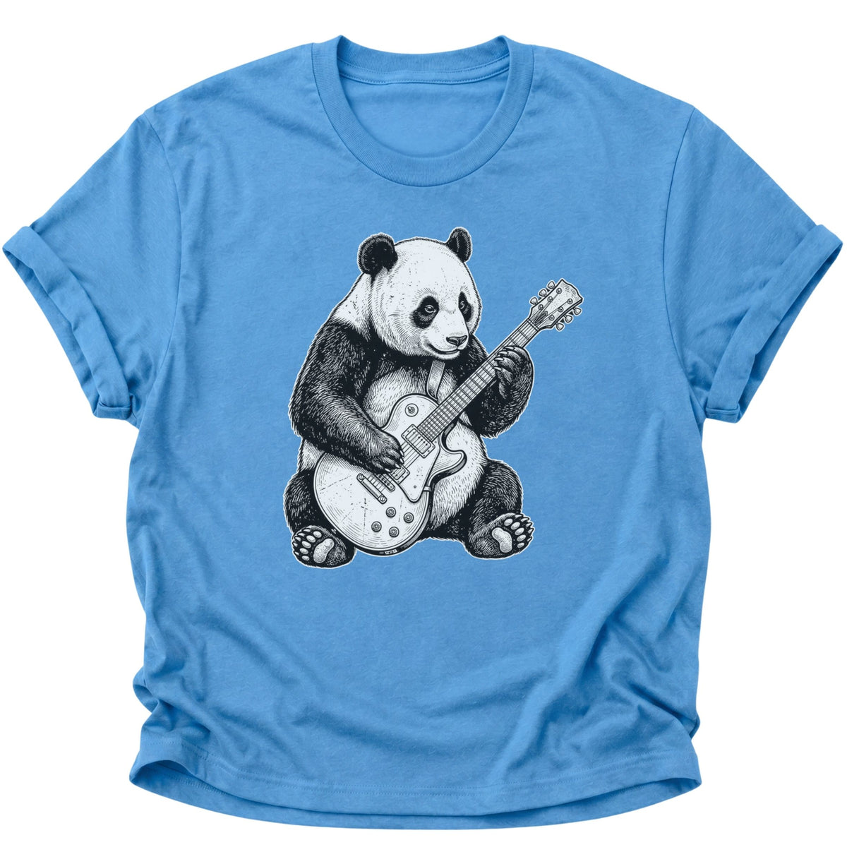 Panda E-Gitarre Unisex T-Shirt Carolina Blue - PINE & RIVER