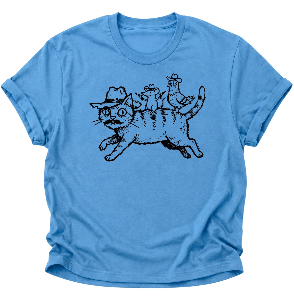 Crazy Katzen Gang Unisex T-Shirt Carolina Blue - PINE & RIVER