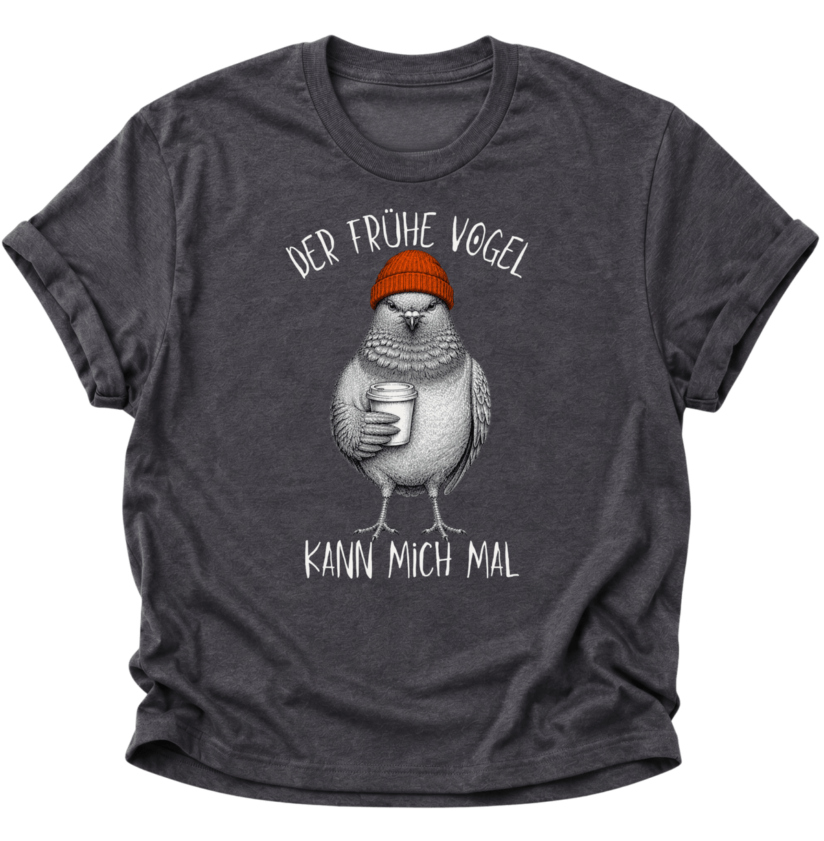 Der Frühe Vogel Kann Mich Mal Langschläfer Unisex T-Shirt Dark Heather - PINE & RIVER