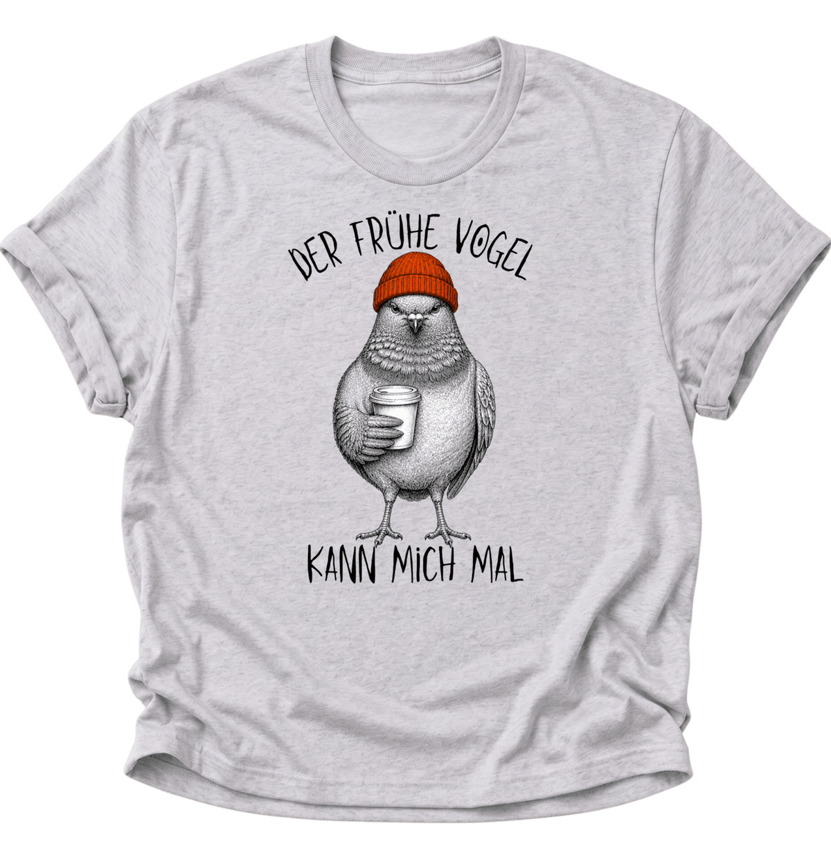 Der Frühe Vogel Kann Mich Mal Langschläfer Unisex T-Shirt Ash Grey - PINE & RIVER