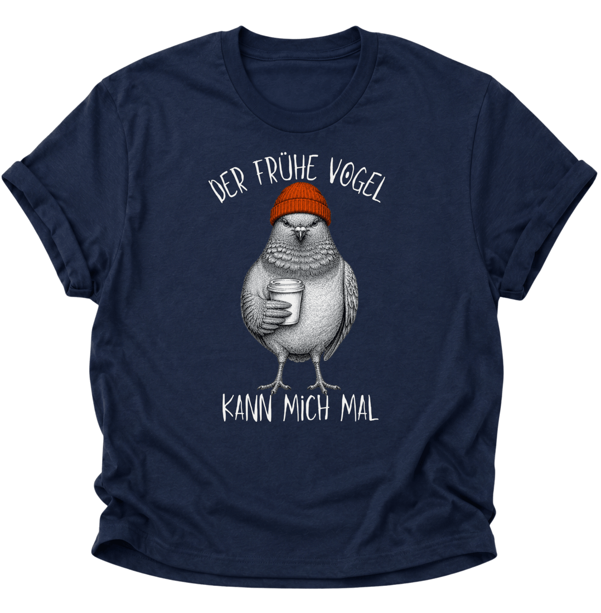 Der Frühe Vogel Kann Mich Mal Langschläfer Unisex T-Shirt Navy Blue - PINE & RIVER