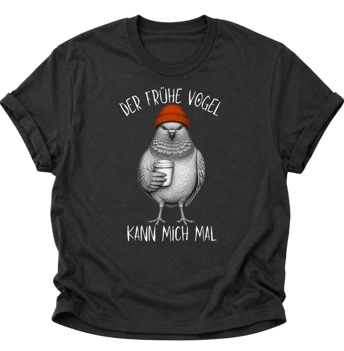 Der Frühe Vogel Kann Mich Mal Langschläfer Unisex T-Shirt Schwarz - PINE & RIVER